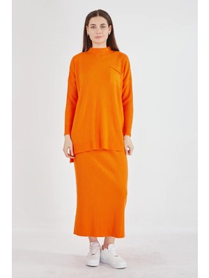 Cep Detaylı Selvim Triko Etekli Takım