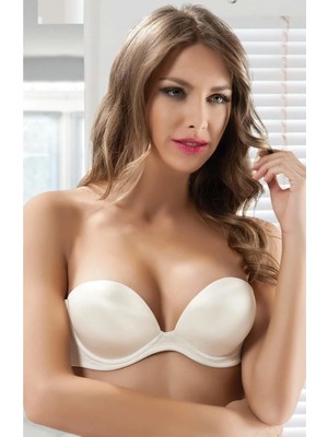 Le Jardin 7036 Blanche Kadın Sihirli Çift Dolgulu Straplez Sütyen