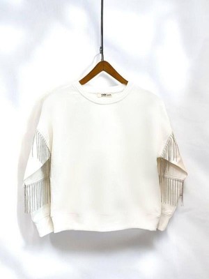 Zekids Kız Çocuk Yüzde Yüz Pamuklu Iki Iplik Zincir Detaylı Sweatshirt