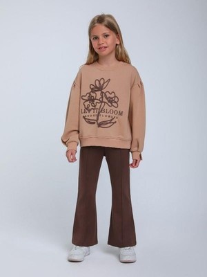 Escabel Kız Çocuk Çiçek Nakışlı Sweatshirt