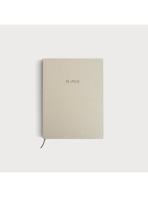 Planner - A5 Krem Rengi Keten Cilt Bezli Tarihsiz Haftalık Ajanda/süresiz Haftalık Planlayıcı