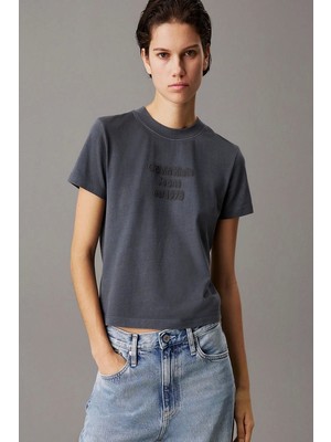 Calvin Klein Washed Puff Prınt Baby Tee