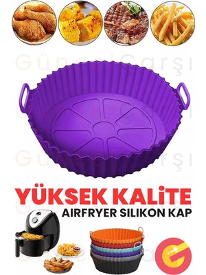 Güncel Çarşı Yüksek Kallite Büyük Boy Xl Airfryer Silikon Pişirme Kabı Bpa Içermez Airfryer Silikon Pişirme Kağıdı, Yapışmaz Kolay Temizlenir, Air Fryer Kalıbı