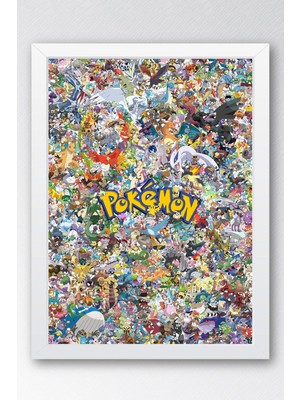 Pokemon Çerçeveli Tablo - Çizgi Film Posteri Tablo