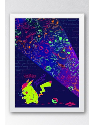Pokemon Çerçeveli Tablo - Çizgi Film Posteri Tablo