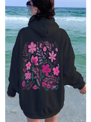 Uygun Tarz Bahar Esintisi Çiçek Baskılı Oversize Sweatshirt