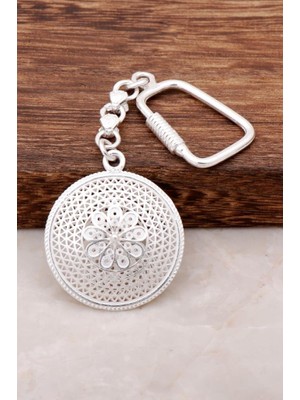 Sümer Telkari Telkari İşlemeli Gümüş Anahtarlık 58