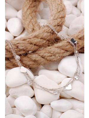 Sümer Telkari Kalpli Rodyumlu Gümüş Taşlı Bileklik 3917