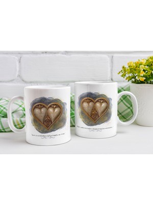 Arteliva Seramik Sevgi Aşk Temalı Baskılı Seramik Kupa