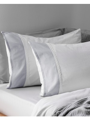 Madame Coco Nicola %100 Pamuk Yastık Kılıfı - Gri