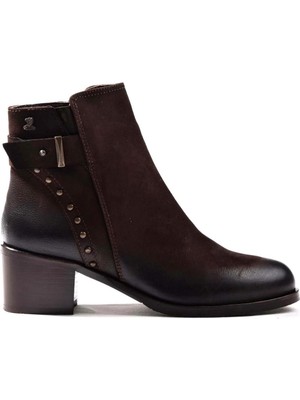 Bags Shoes Venüs 1950925K Hakiki Nucuk Deri Topuklu Klasik Kadın Bot