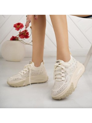 Bags Shoes Guja 24K305-4 Kadın Taşlı Sneaker Spor Ayakkabı