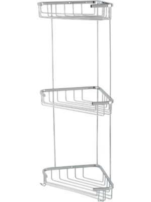 Çelik Banyo Paslanmaz Pirinç Eda Üçlü Köșe Süngerlik Açık Özel Lama 18X18CM