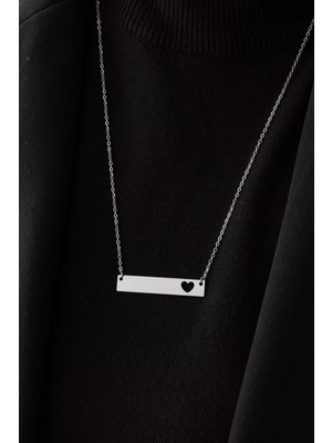 By Florya Jewelry Çelik Kalpli Künye Kolye Kararmaz