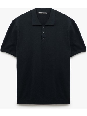 Koton Düğmeli Polo Yaka Viskon Karışımlı Kısa Kollu Triko Kazak
