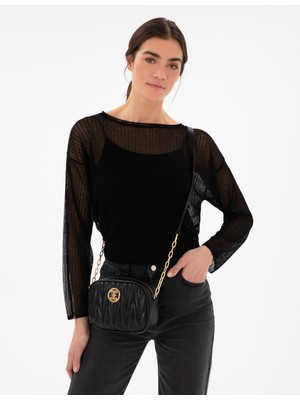 Pierre Cardin Kadın Siyah Çapraz Çanta 50305537-VR046