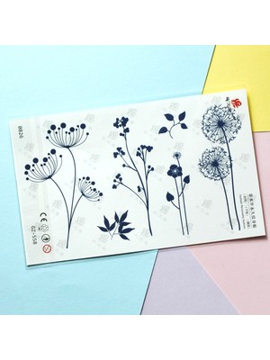 Heppii Zarif Çiçekli Geçici Vücut Dövmesi Karahindiba Yaprak Çiçekli Gövme