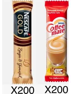 Nescafe Gold 2gr x200 Adet + Coffee Mate 5gr x200 Adet