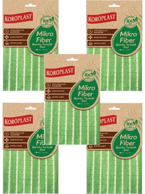 Koroplast Mikrofiber Bambu Temizlik Bezi 30 x 30 cm x 5 Adet