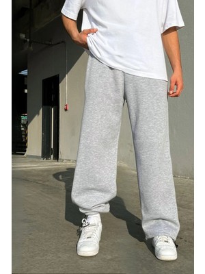 Paçası Ayarlanabilir Eşofman Altı Gri Siyah Füme