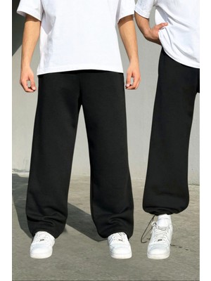 BSBSPOR Erkek Paçası Ayarlanabilir Eşofman Altı Gri Siyah Füme 2 İplik Kumaş Özellikli