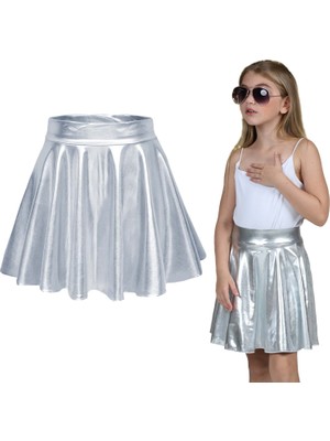 ERDEM KIDS Metalik Parlak Işıltılı Şortlu Kloş Parti, Gösteri, Etkinlik, Bayramlık, Etek