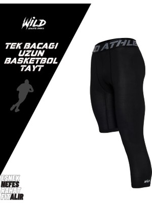 Basketbol Tek Bacak Uzun 3/4 Spor Tayt Sol Uzun