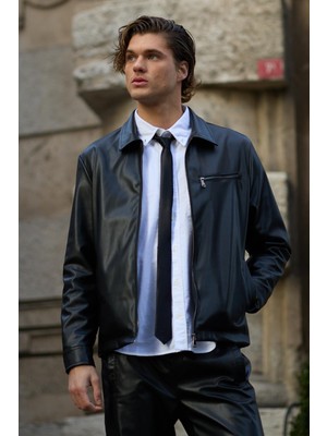 Danger Erkek Deri Mont Siyah Ceket