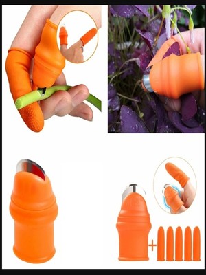 Eldiven Bıçaklı Baş Parmak Koruyucu Meyve Sebze Soyma Ayıklama Mutfak Eldiveni Soyucu M Boy Bıçak