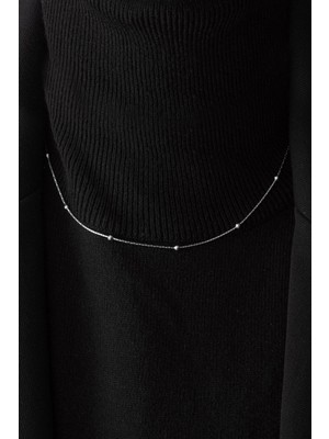 By Florya Jewelry Çelik Toplu İnce Dorika Zincir Kolye İnce Burgu Zincir 1 mm Zarif Minimal
