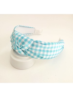 Halhalmill Açık Mavi Pötikareli Saç Bandı Taç
