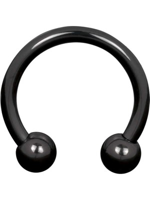 Market66 10 mm Siyah Erkek At Nalı Piercingi Çelik Dudak Kıkırdak Septum Helix Tragus Küpe