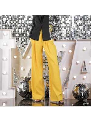 Butik Exvoto İS23Y4080-049 Imza Biye Pantolon Krep Doku