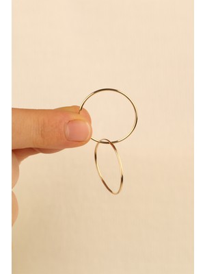ÇGK KUYUMCULUK 14 Ayar 2.5 cm Halka  Altın Küpe 14CGKKP0016