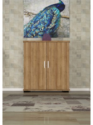 Modilayn Portmanto Vestiyer Ayakkabılık 2 Kapaklı Ayakkabı Dolabı Raflı