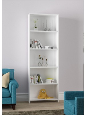Modilayn Çok Amaçlı Dolap Ofis Dolabı Beş Raflı Arkalıklı Kitaplık Yeni