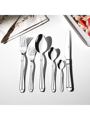 Nehir Saray Sade 12 Kişilik 72 Parça Kutulu Çatal Kaşık Bıçak Takımı

