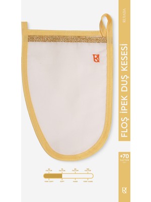 Ruiada +50 Factor Sarı İnce Banyo Duş Kesesi Peeling Eldiveni