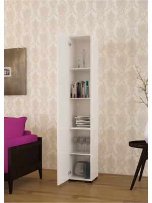 Modilayn Banyo Dolabı Çok Amaçlı Dolap 5 Raflı Mutfak Dolabı Ofis Dolabı Tek Kapaklı