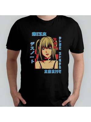Pixxa Death Note Anime Manga %100 Pamuklu Bisiklet Yaka T-Shirt Model 5