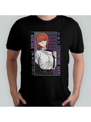 Pixxa Chainsaw Man %100 Pamuklu Bisiklet Yaka T-Shirt Model 13