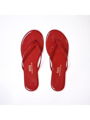 Tkees Kadın Rugan Kırmızı Parmak Arası Terlik