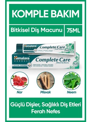 Himalaya Komple Bakım Bitkisel Diş Macunu, Florürlü, Parabensiz, Vejeteryan, Güçlü Dişler, 75 ml