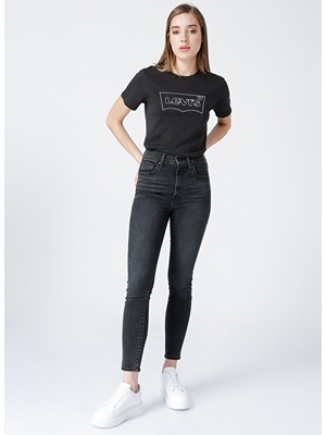 Levis Çok Dar Paça Yüksek Bel Cepli Siyah Kadın Denim Pantolon 22791-0147 Beden: 27-30