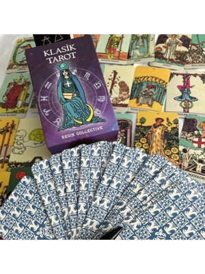 Dükkan Design Borderless Klasik Tarot Kartları ve Başlangıç Tarot Kitabı