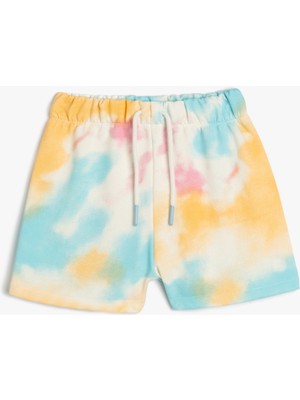 Koton Şort Batik Desenli Beli Bağlamalı