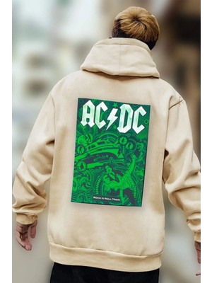 Only Trendwear Unisex Ac Dc Baskılı Kapüşonlu Sweatshirt