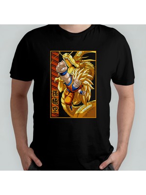 Pixxa Dragon Ball Goku %100 Pamuklu Bisiklet Yaka T-Shirt Model 12