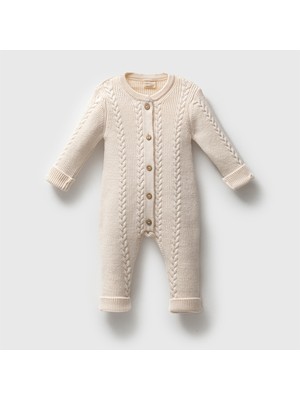 Saç Örgülü Tulum 0-12 Aylık