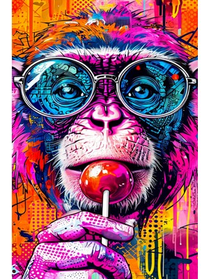 Aden Dekoratif Çok Renkli Mizah Kanvas Tablo